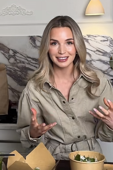 A woman with blonde hair.